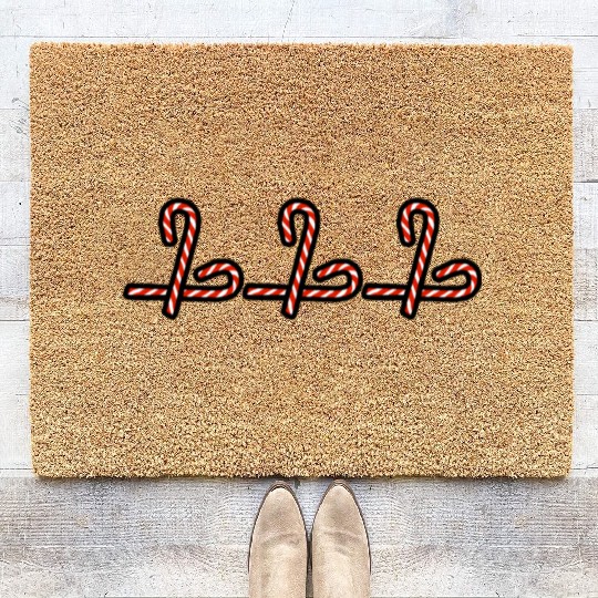 Christmas Gift Christmas Candy Canes Coir Doormats