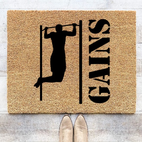 Bodybuilder Workout Pull Postal Service Back Exercise Gift Coir Doormats