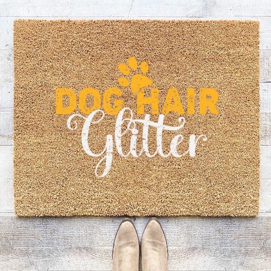 Dog Hair Glitter Dog Owners Pet Lover Gift Ideas Coir Doormats