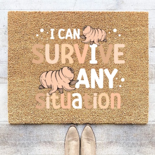 I Can Survive Any Situation Science Tardigrade Coir Doormats
