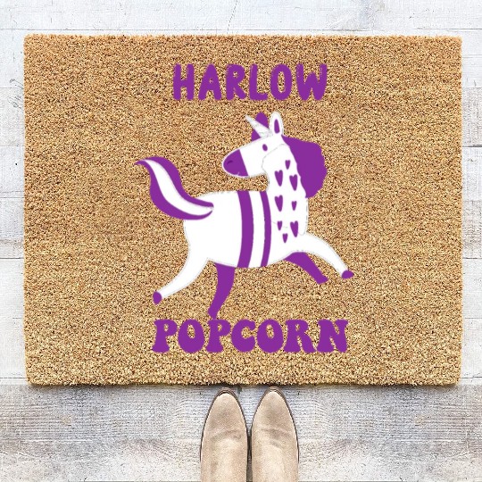 Harlow And Popcorn Merch Popcorn The Pony Coir Doormats