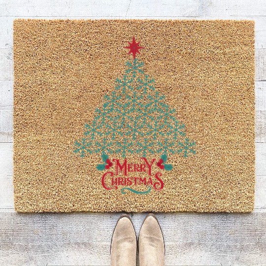 MERRY CHRISTMAS TREE Coir Doormats
