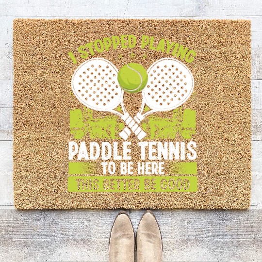 Paddle Tennis Player Match Stopped Playing Balls Coir Doormats
