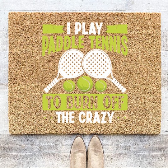 Paddle Tennis Player Match Play to burn off crazy Coir Doormats
