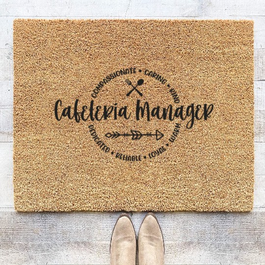 Cafeteria manager, lunch lady, worker Coir Doormats