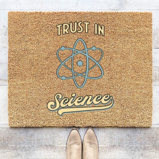 Trust In Science Physics Fun Retro Atom Coir Doormats