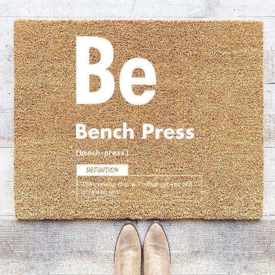 Bench Press - Periodic Table - Funny Gym Meme Coir Doormats
