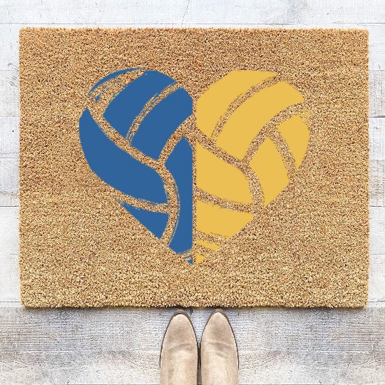 Volleyball Heart Volleyball Lover Gift for Player Coir Doormats