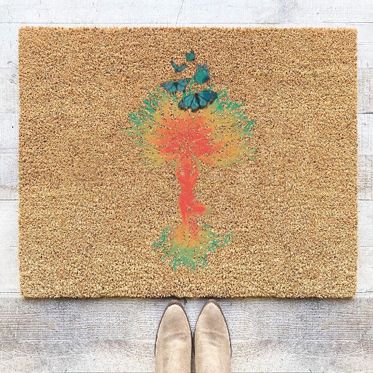 Butterfly Tree Beautiful Animal Butterflies Tree Coir Doormats