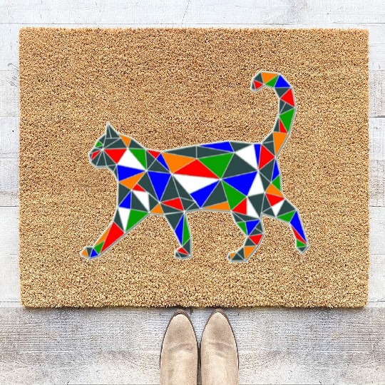 MULTICOLORED CAT Coir Doormats