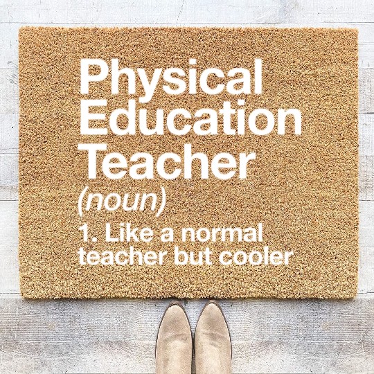 Physical Education Teacher Definition Sports P.E. Coir Doormats