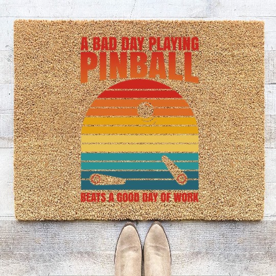 Retro Pinball Beats Work Arcade Machine Coir Doormats