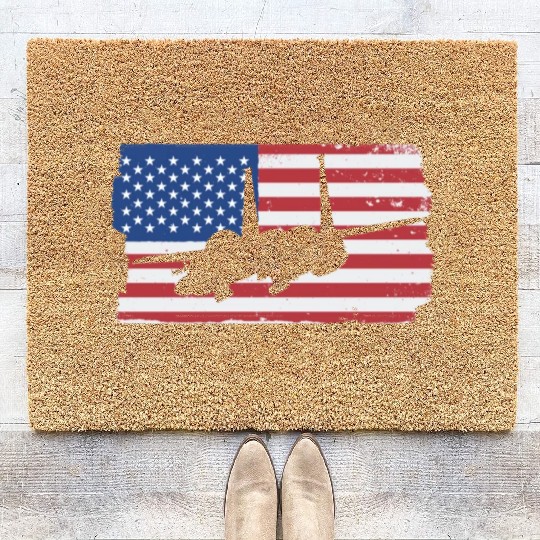 F-15 Eagle Fighter Jet American Flag F15 Eagle Coir Doormats