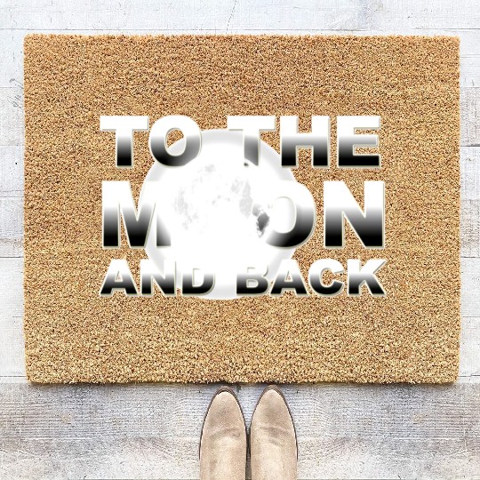 TO THE MOON AND BACK SILVER Coir Doormats