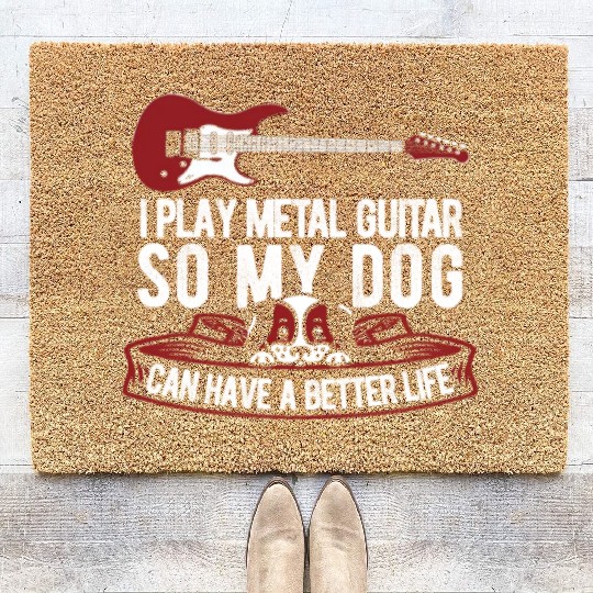Metal Guitar Dog Coir Doormats