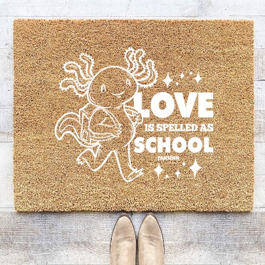 I love school and Axolotl Coir Doormats