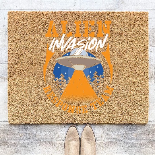 Alien Invasion Response Team UFO Aliens Coir Doormats