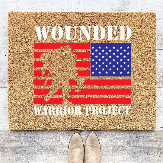 Wounded Warrior Project Us Flag Coir Doormats