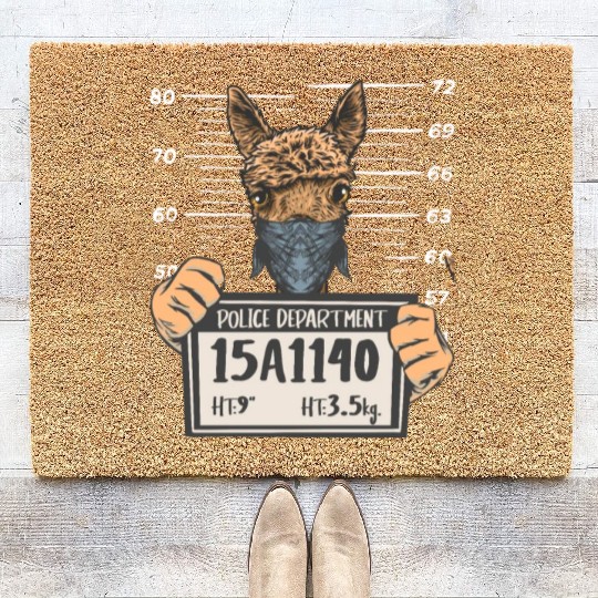 Llama Mug Shot Coir Doormats