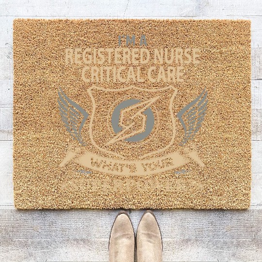Registered Nurse Critical Care Coir Doormats - Superpowe