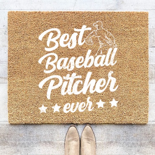 Best Baseball Pitcher Ever Sayings Hobby Player Coir Doormats