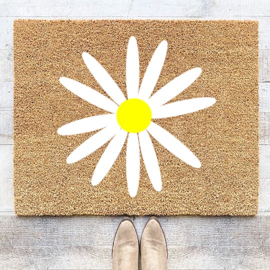 White Daisy Coir Doormats