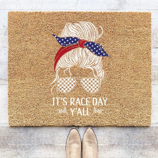 Drag Racing Race Car Girl Coir Doormats