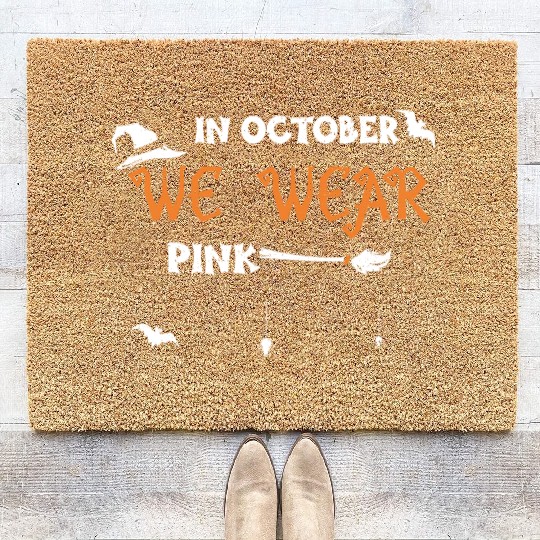In October We Wear Pink Coir Doormats