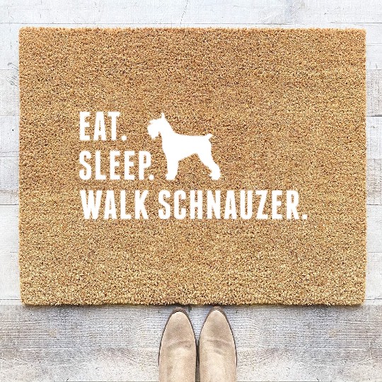 Eat Sleep Walk Schnauzer Coir Doormats
