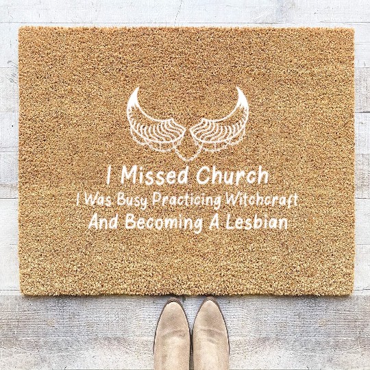 Miss Church Practice Witchcraft Funny Lesbian Devi Coir Doormats