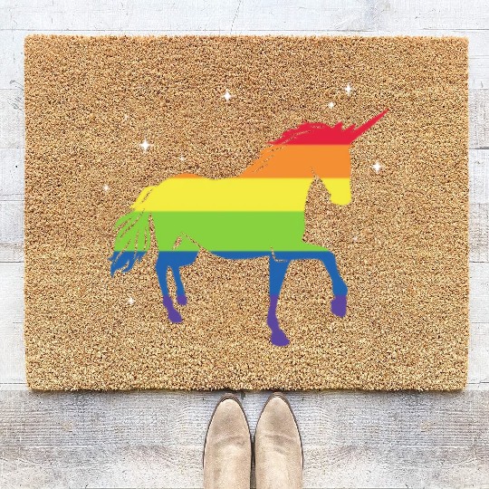 LGBT Unicorn Rainbow Flag Coir Doormats