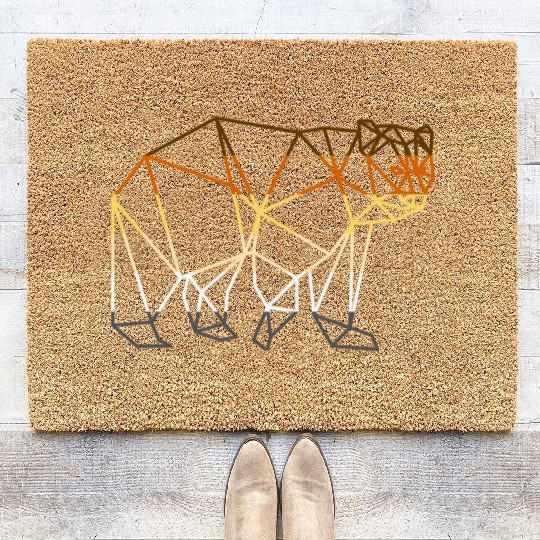 LGBT Bear Coir Doormats, LGBT bear Geometric Bear Pride,