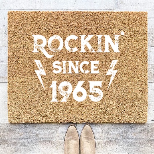 57 Year Old: Classic Rock 1965 57th Birthdayfantas Coir Doormats
