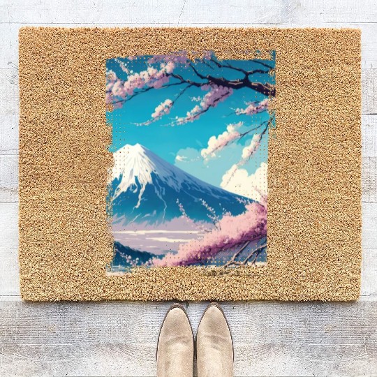 Japan Fuji Cherry Blossom Cherry Tree Coir Doormats
