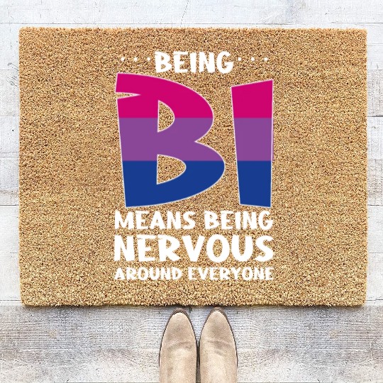 Being Bi Bisexual Pride Kawaii Cat Coir Doormats