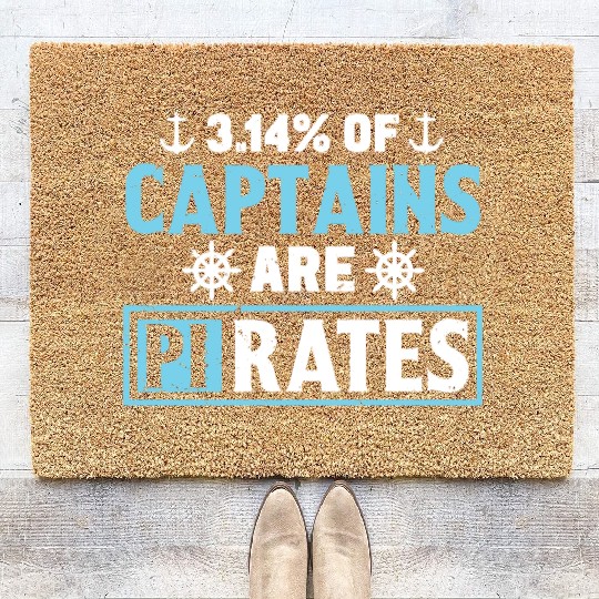 Funny Pi Day Coir Doormats Math Pi Day 314 Percent Captain