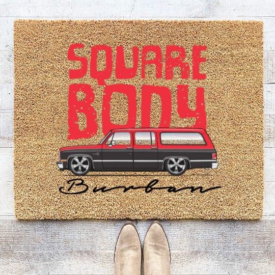 square Cardinal Red Coir Doormats