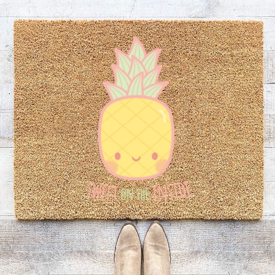 Cute Sweet On the Inside Pineapple Coir Doormats