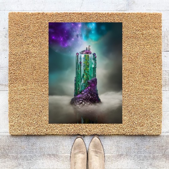 Cosmic Gemstone and Glass \|/ Universe Coir Doormats