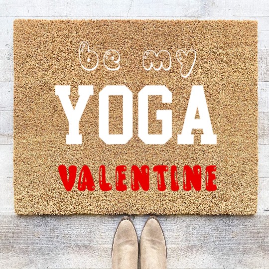 be my yoga valentine Coir Doormats