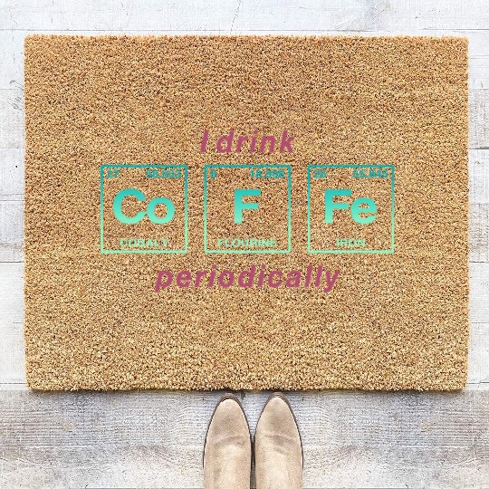 COFFEE - with elements of the periodic table Coir Doormats