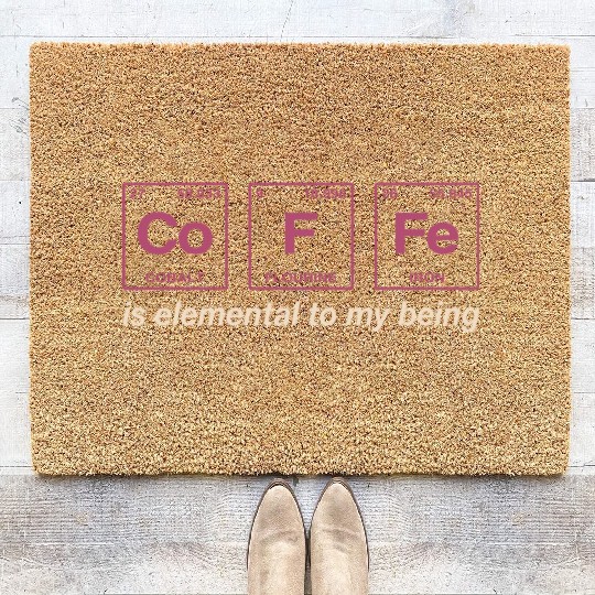 COFFEE - with elements of the periodic table Coir Doormats