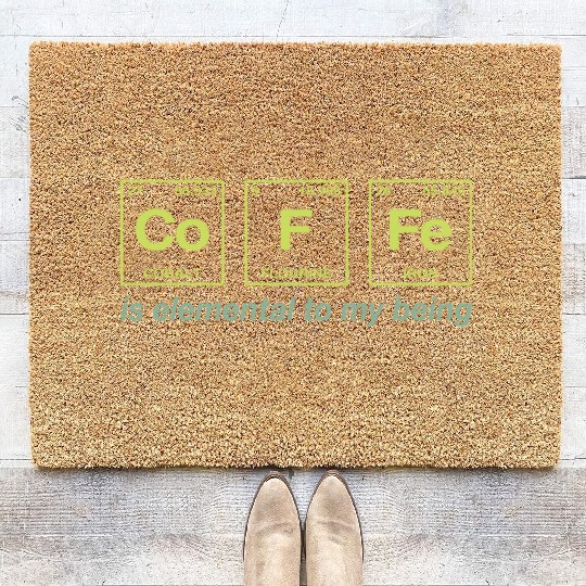 COFFEE - with elements of the periodic table Coir Doormats