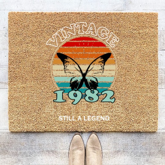 Retro Birthday Year Vintage 1982 Coir Doormats