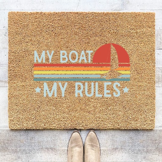 Catamaran Sailor My Boat My Rules Coir Doormats