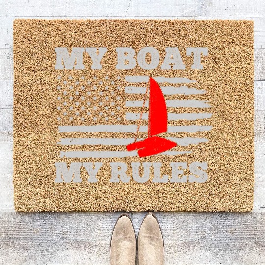 Catamaran Sailor My Boat My Rules Coir Doormats