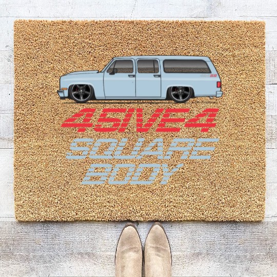 square Light Blue Coir Doormats