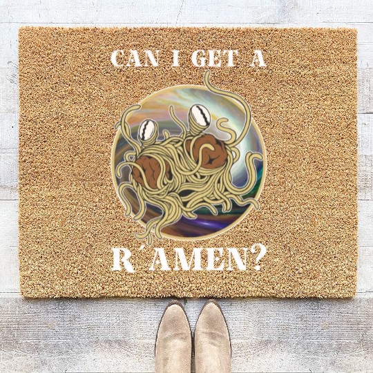 Atheist Atheism Flying Spaghetti Pastafarianism Coir Doormats