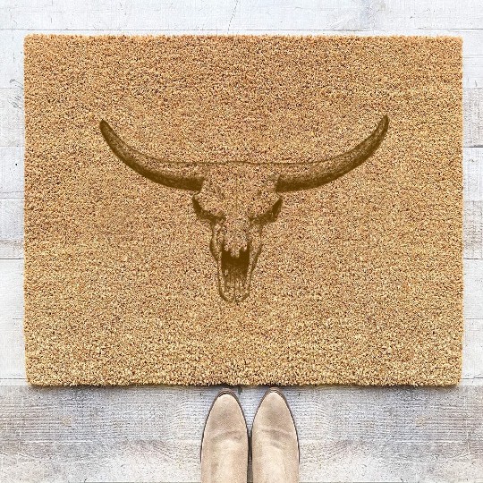 bull skull Coir Doormats