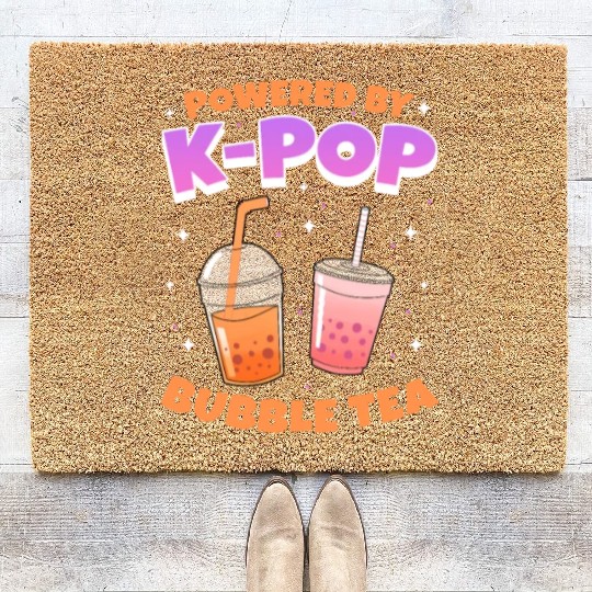 Powered By K-pop Bubble Tea Coir Doormats